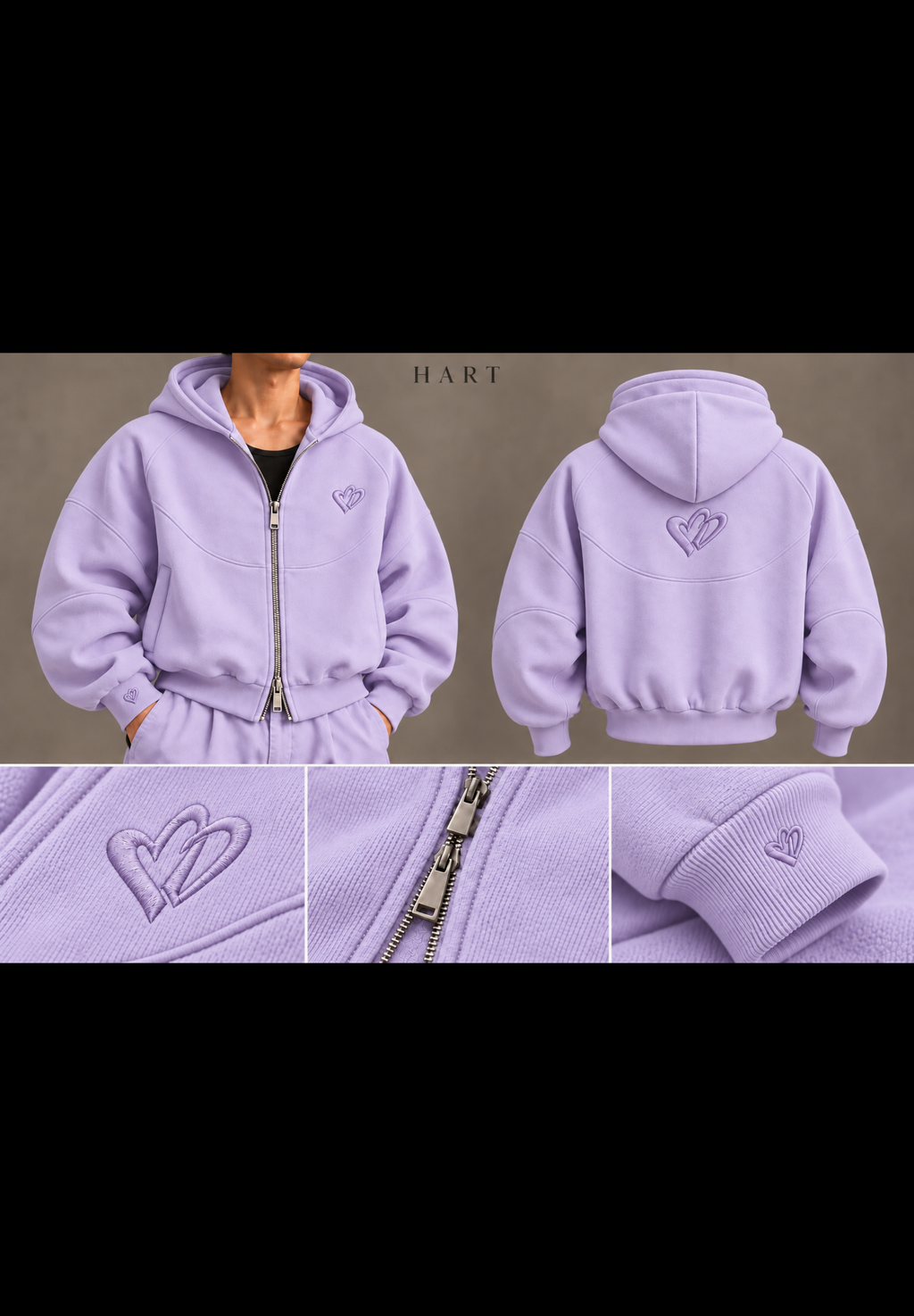 Cold Hart Zip Hoodie in Lavender
