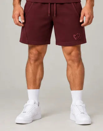 Burgundy Sweat Shorts, front