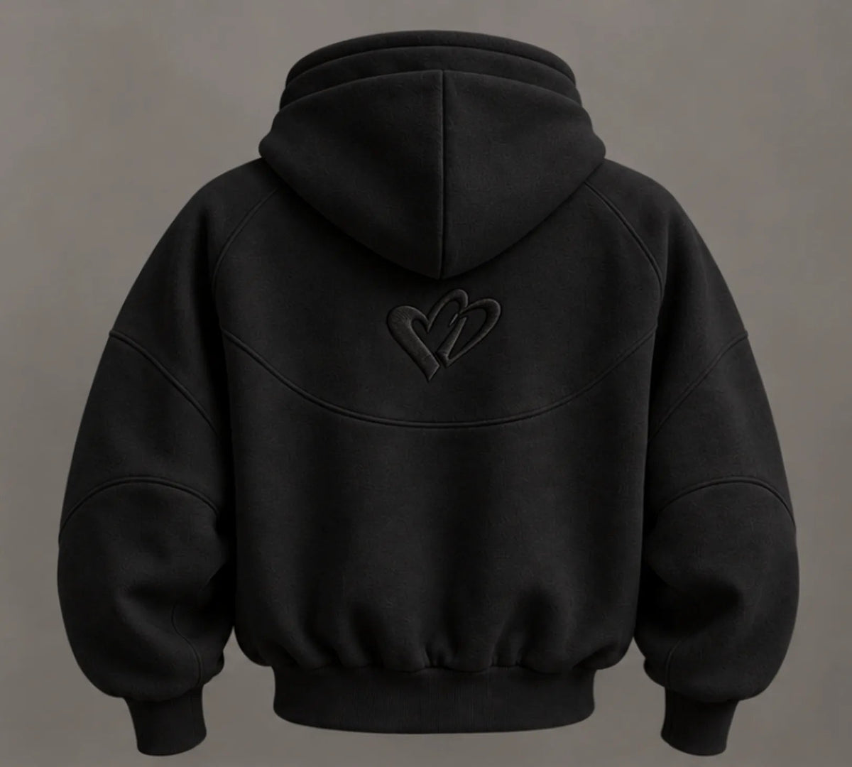 Cold Hart Zip Hoodie in Black, back (design mockup)