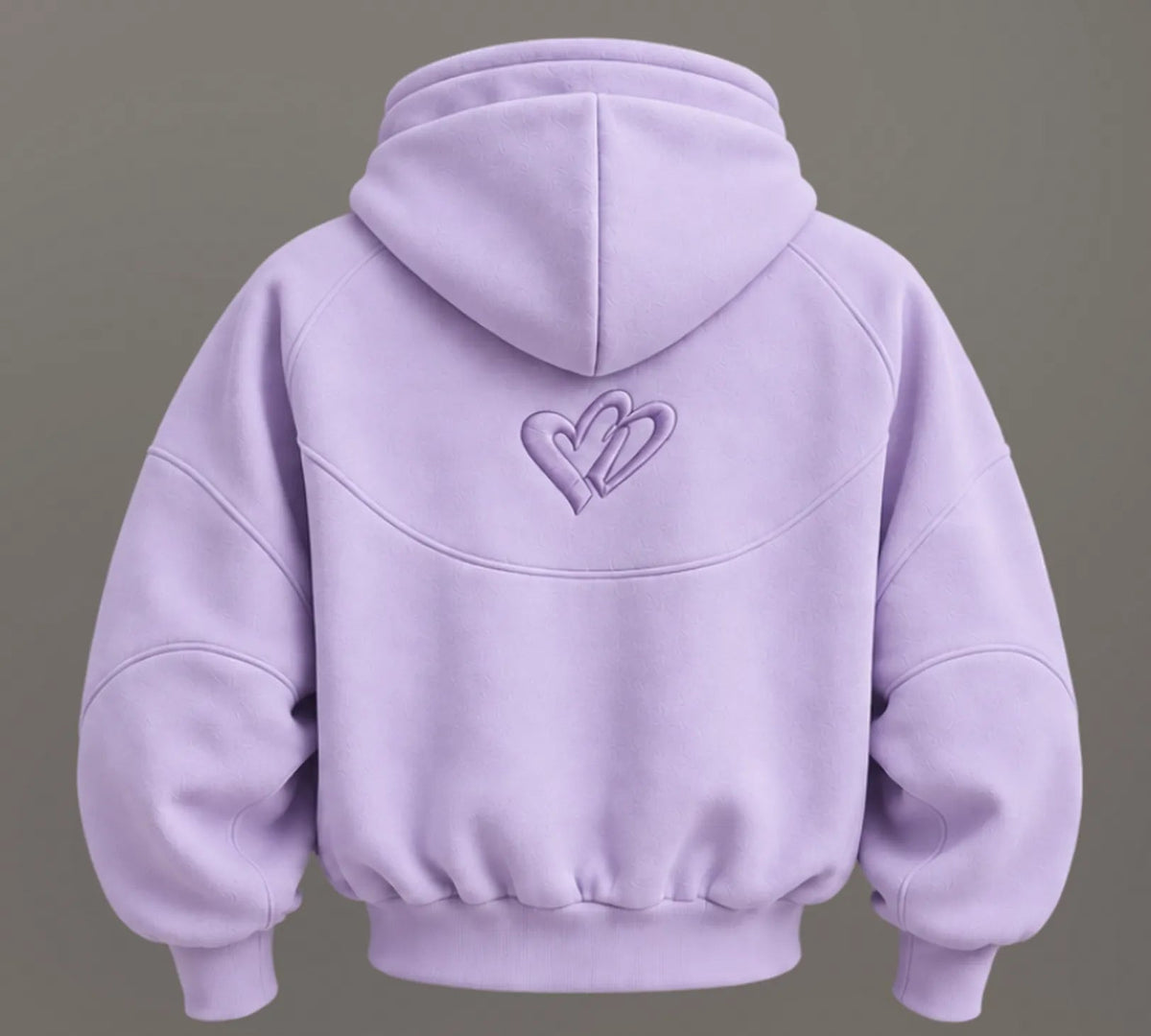 Cold Hart Zip Hoodie in Lavender, back (design mockup)