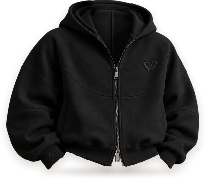 Cold Hart Zip Hoodie in Black (design mockup)
